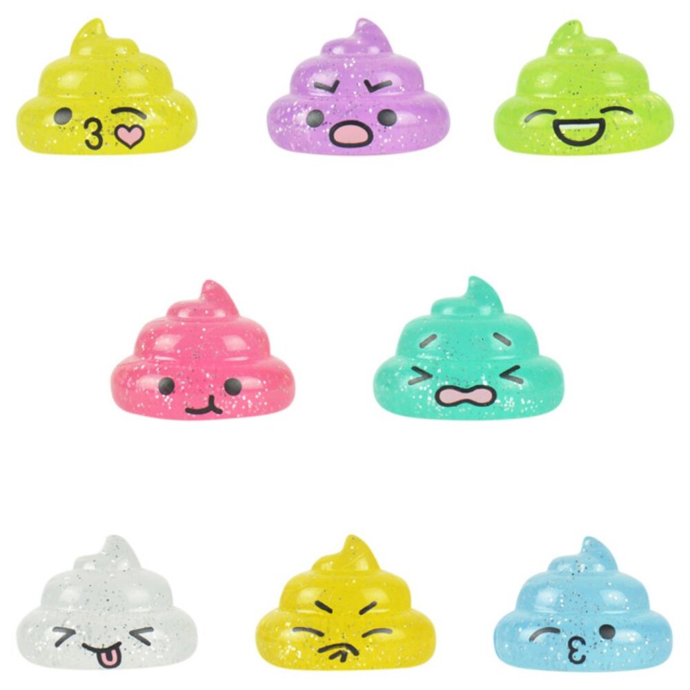 Unicorn Poopsters Figurines Set of 14 Poop Toy Figures Multicolor and Glitter